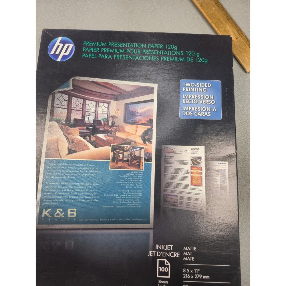 HP Premium Presentation‎ Paper 120g Matte 8.5x11 100 Sheets Q120G D0Z55A Inkjet